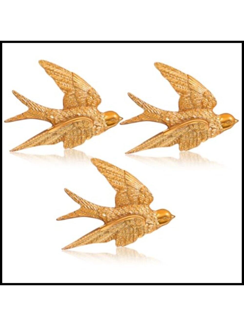 Cabilock 3Pc Resin Swallow Wall Decor 3D Hanging Bird Sculpture Home Art